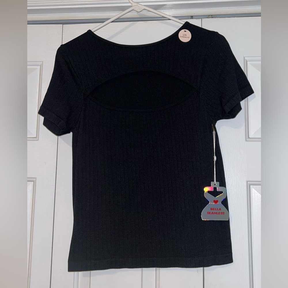 Black cutout tee
